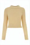 Ami Alexandre Mattiussi Cropped Sweater With Soft Texture In Neutral