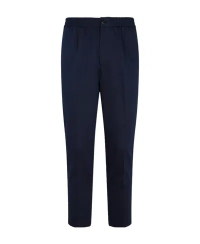 Ami Alexandre Mattiussi Cropped Tapered Trousers In Blue