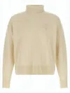 Ami Alexandre Mattiussi Cropped Turtleneck Sweater In Luxe Wool-cashmere Blend In Neutral