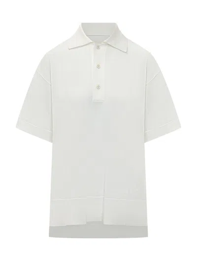 Ami Alexandre Mattiussi Cut Sleeve Polo For Ss26 In White