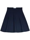Ami Alexandre Mattiussi Ami Paris Viring-wool Blend A-line Skirt In Dark Blue
