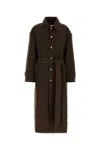 Ami Alexandre Mattiussi Belted Wool Coat In Darkcoffee