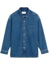 Ami Alexandre Mattiussi Oversized Ami De Coeur Overshirt Blue Unisex In Blue