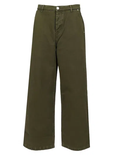 AMI ALEXANDRE MATTIUSSI DARK GREEN COTTON JEANS