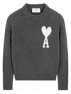 AMI ALEXANDRE MATTIUSSI DARK GREY ALPACA WOOL-BLEND JUMPER