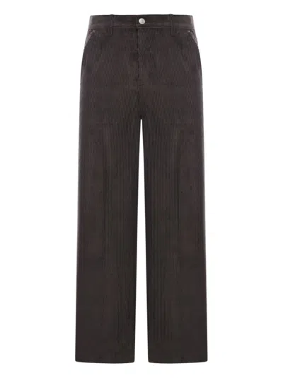 AMI ALEXANDRE MATTIUSSI DARK GREY COTTON LARGE FIT PANT