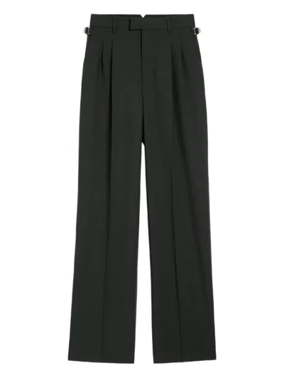 AMI ALEXANDRE MATTIUSSI DARK GREY HIGH-WAISTED TROUSERS