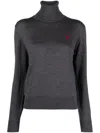 Ami Alexandre Mattiussi Ami De Coeur Wool Jumper In Grey