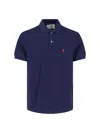 Ami Alexandre Mattiussi Ami De Coeur Short-sleeved Polo T-shirt In Black