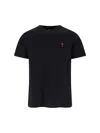 Ami Alexandre Mattiussi Ami Paris Ami De Coeur T-shirt In Organic Cotton In Black