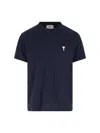 Ami Alexandre Mattiussi Ami Paris Men Ami De Coeur T-shirt In Organic Cotton Jersey In Blue