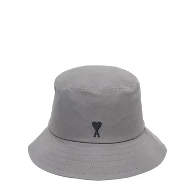 Ami Alexandre Mattiussi De Coeur Bucket Hat In Gray
