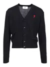 Ami Alexandre Mattiussi Ami Classic V-neck Cardigan With Button-down Front In Black