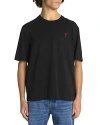 Ami Alexandre Mattiussi Logo-embroidered Organic Cotton-jersey T-shirt In Black