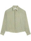 Ami Alexandre Mattiussi Ami De Coeur-embroidery Gingham-print Shirt In Green