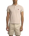 Ami Alexandre Mattiussi De Coeur Logo Polo Shirt In Heather Light Beige
