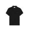 Ami Alexandre Mattiussi Ami Paris Men Black Polo Shirt With Adc Embroidery At The Front In Cotton Man In Black