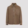 Ami Alexandre Mattiussi Heart Design Overshirt Chest Pocket In Brown