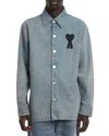 Ami Alexandre Mattiussi Ami Paris De Coeur Overshirt In Indigo
