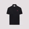 Ami Alexandre Mattiussi Ami Paris Men Black Polo Shirt With Adc Embroidery At The Front In Cotton Man In Multi
