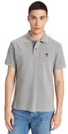 Ami Alexandre Mattiussi Logo Heavy Cotton T-shirt In Heather Grey