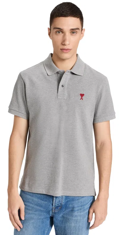 Ami Alexandre Mattiussi Ami Paris Ami De Coeur Grey T-shirt Men In Gray