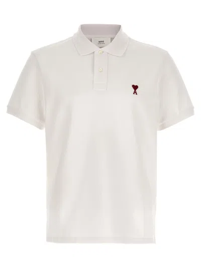 Ami Alexandre Mattiussi De Coeur' Polo Shirt In Neutral