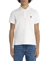 Ami Alexandre Mattiussi White Logo Embroidery Polo Shirt In White