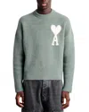 Ami Alexandre Mattiussi De Coeur Regular Fit Knit Logo Sweater In Antique Clay
