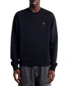 Ami Alexandre Mattiussi Ami Paris Logo-embroidered Stretch-cotton Sweatshirt In Black