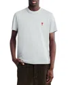 Ami Alexandre Mattiussi Logo Heavy Cotton T-shirt In Clay Blue