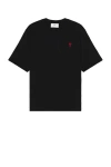 Ami Alexandre Mattiussi Ami Paris Ami De Coeur Black Oversize T Shirt