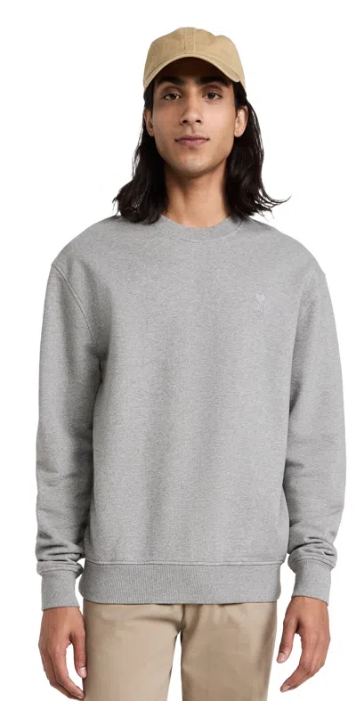 Ami Alexandre Mattiussi De Coeur Sweatshirt In Heather Grey