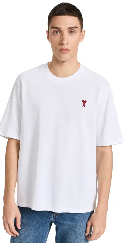 Ami Alexandre Mattiussi Ami Paris Ami De Coeur White Oversize T Shirt