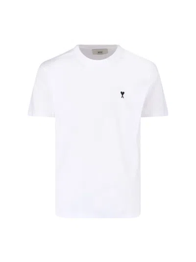 Ami Alexandre Mattiussi Ami Paris Ami Paris Cotton Ami De Coeur T-shirt In White