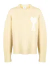 Ami Alexandre Mattiussi De Coeur Wool Blend Sweater In Neutral