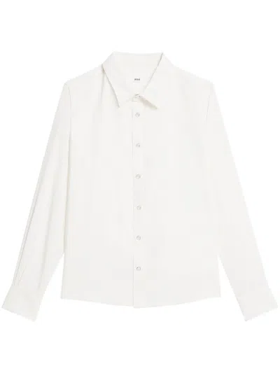 Ami Alexandre Mattiussi Decorative-button Long-sleeve Shirt In White