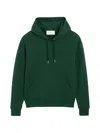 Ami Alexandre Mattiussi Deep Green Pullover Hoodie With Adjustable Drawstring In Green