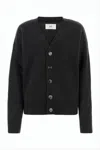 Ami Alexandre Mattiussi Deep V-neck Cardigan With Button-down Front In Black
