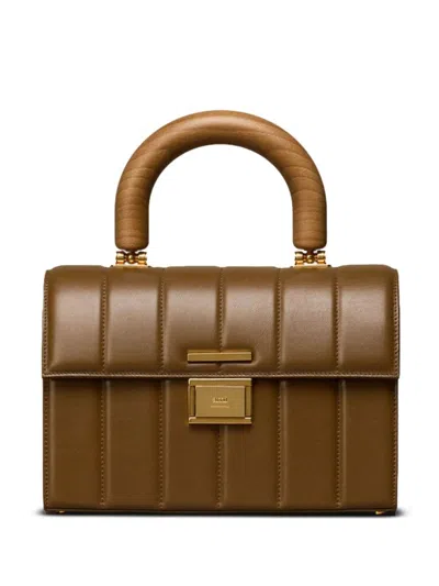 Ami Alexandre Mattiussi Déjà-vu Quilted Leather Tote Bag In Brown