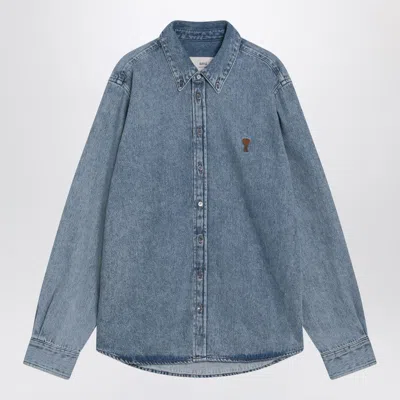 AMI ALEXANDRE MATTIUSSI DENIM AMI DE COEUR SHIRT