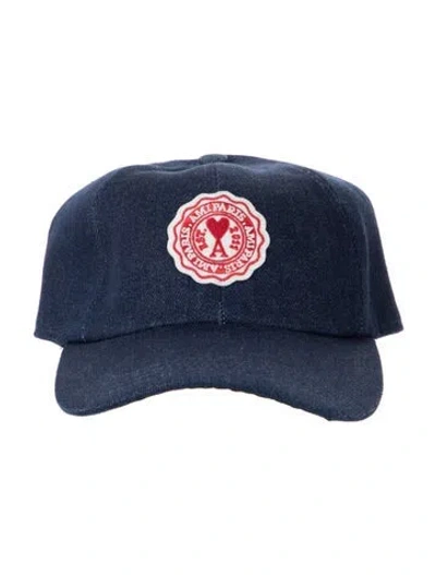Pre-owned Ami Alexandre Mattiussi Denim Baseball Cap In Blue