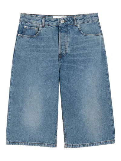 Ami Alexandre Mattiussi Large Fit Bermuda Shorts 14 Bleu Used In Blue