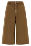 Ami Alexandre Mattiussi Casual Denim Bermuda Shorts Featuring Pockets In Brown