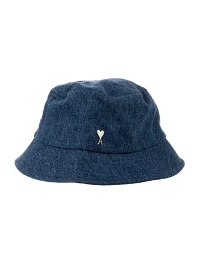 Pre-owned Ami Alexandre Mattiussi Denim Bucket Hat W/tags In Blue