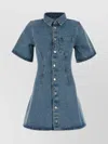 Ami Alexandre Mattiussi Mini Dress Ami De Coeur In Denim In Blue