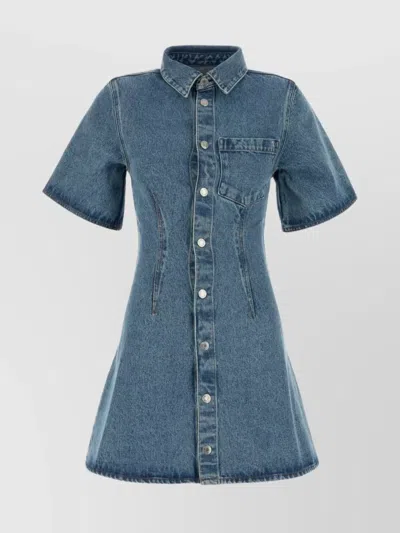 AMI ALEXANDRE MATTIUSSI DENIM FABRIC SHIRT DRESS