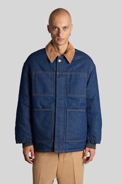 Ami Alexandre Mattiussi Ami Paris Denim Padded Jacket In Blue