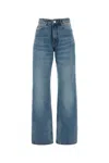 Ami Alexandre Mattiussi Wide Leg Denim Trousers With Faded Effect