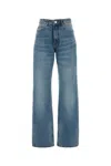 Ami Alexandre Mattiussi Wide Leg Denim Trousers With Faded Effect In Usedblue